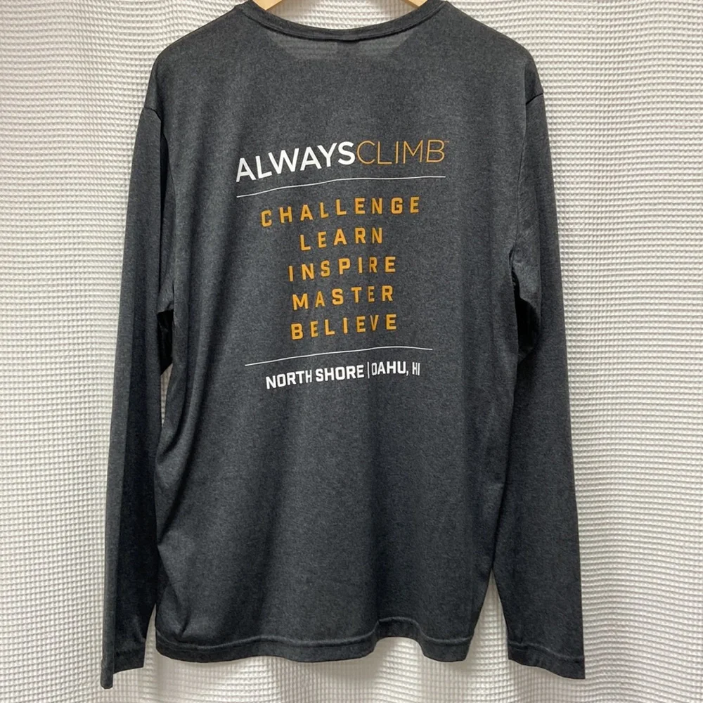 Sport-Tek Men’s grey long sleeve “Climbworks Keana Farms” Hawaii shirt. Size L - Picture 6 of 7